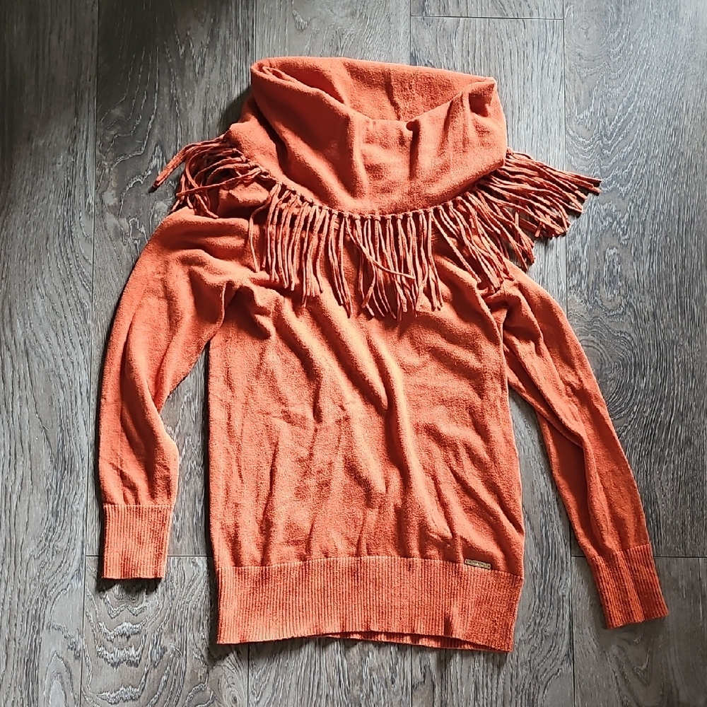 Michael Kors Vibrant Orange Cowl Neck Sweater